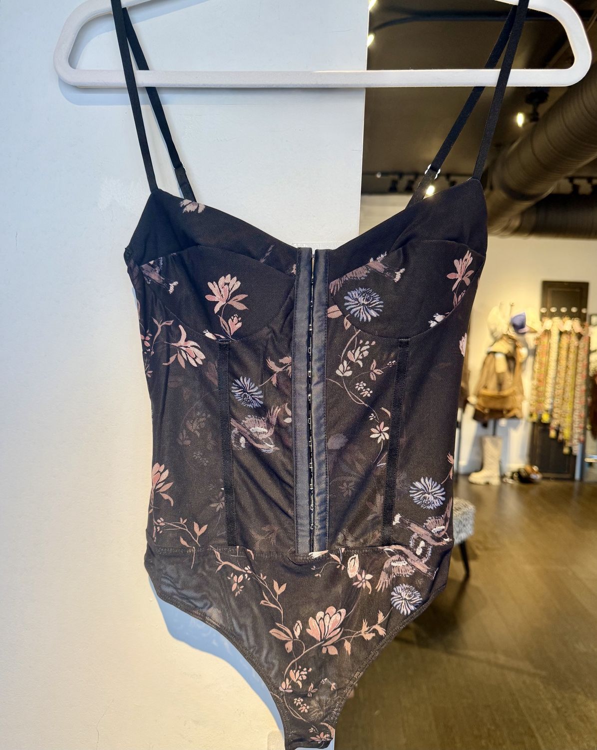 Free People Night Rhythm Printed Bodysuit