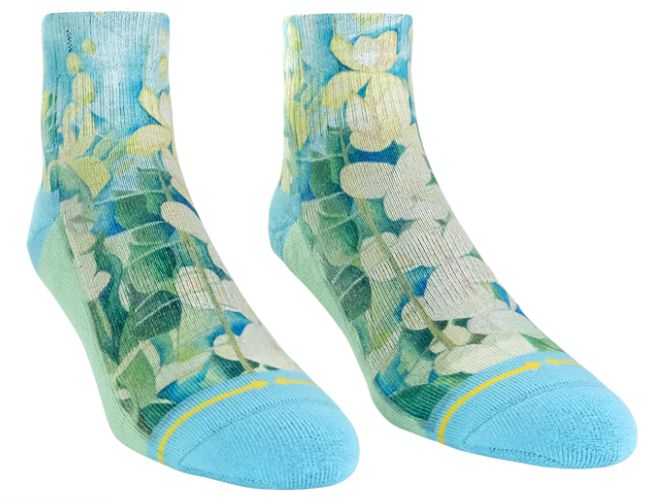 Maia Negre Cassia Flower Quarter Crew Socks