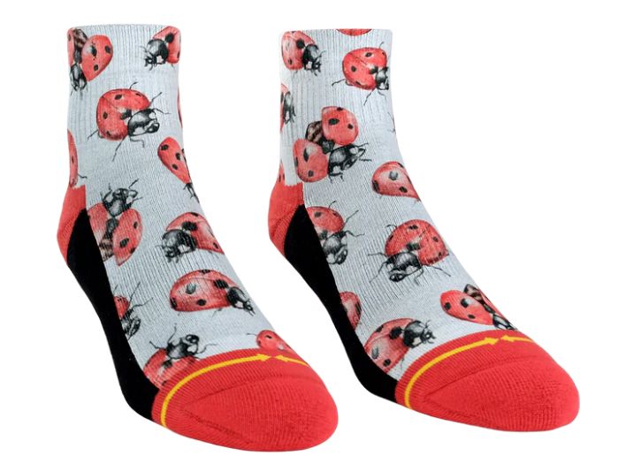 Hanna Minck Lady Bugs Quarter Crew Socks