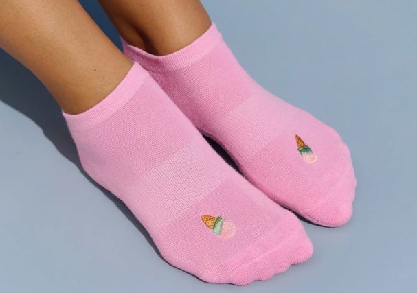 Classic Low Rise Grip Socks - Pink Gelato, Size: S