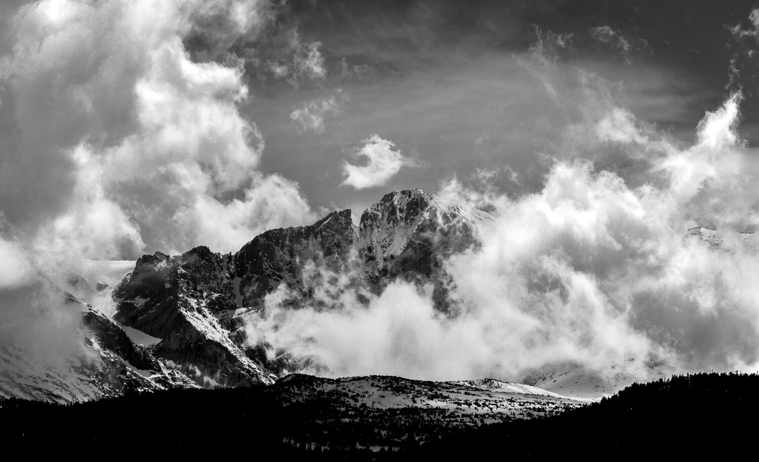 Longs Peak in Clouds
