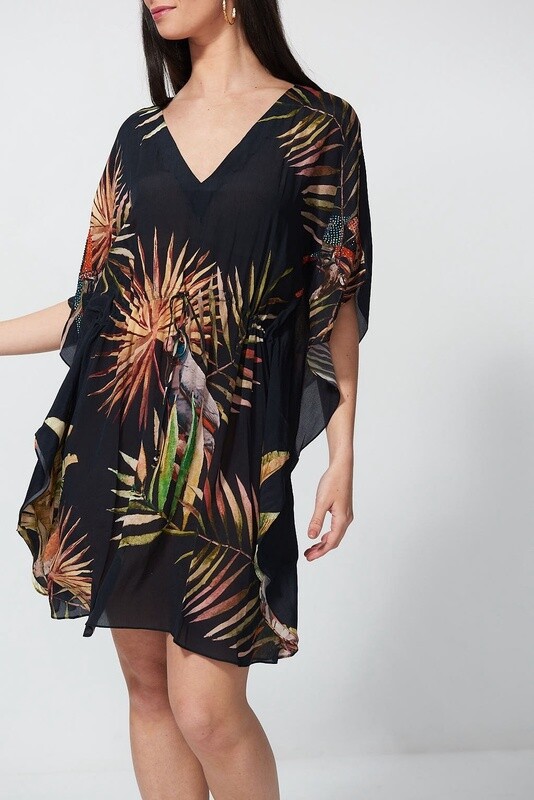 Midi Kaftan, Size: S, Colour: Tropical Parrot