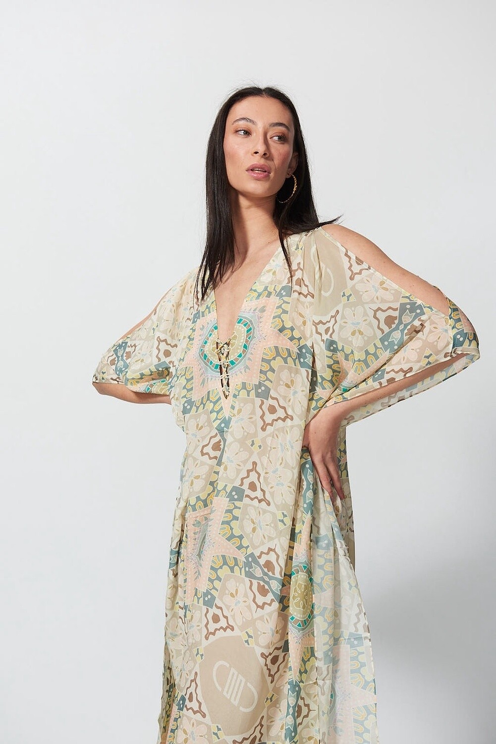 Split Kaftan - Topaz, Size: S/M