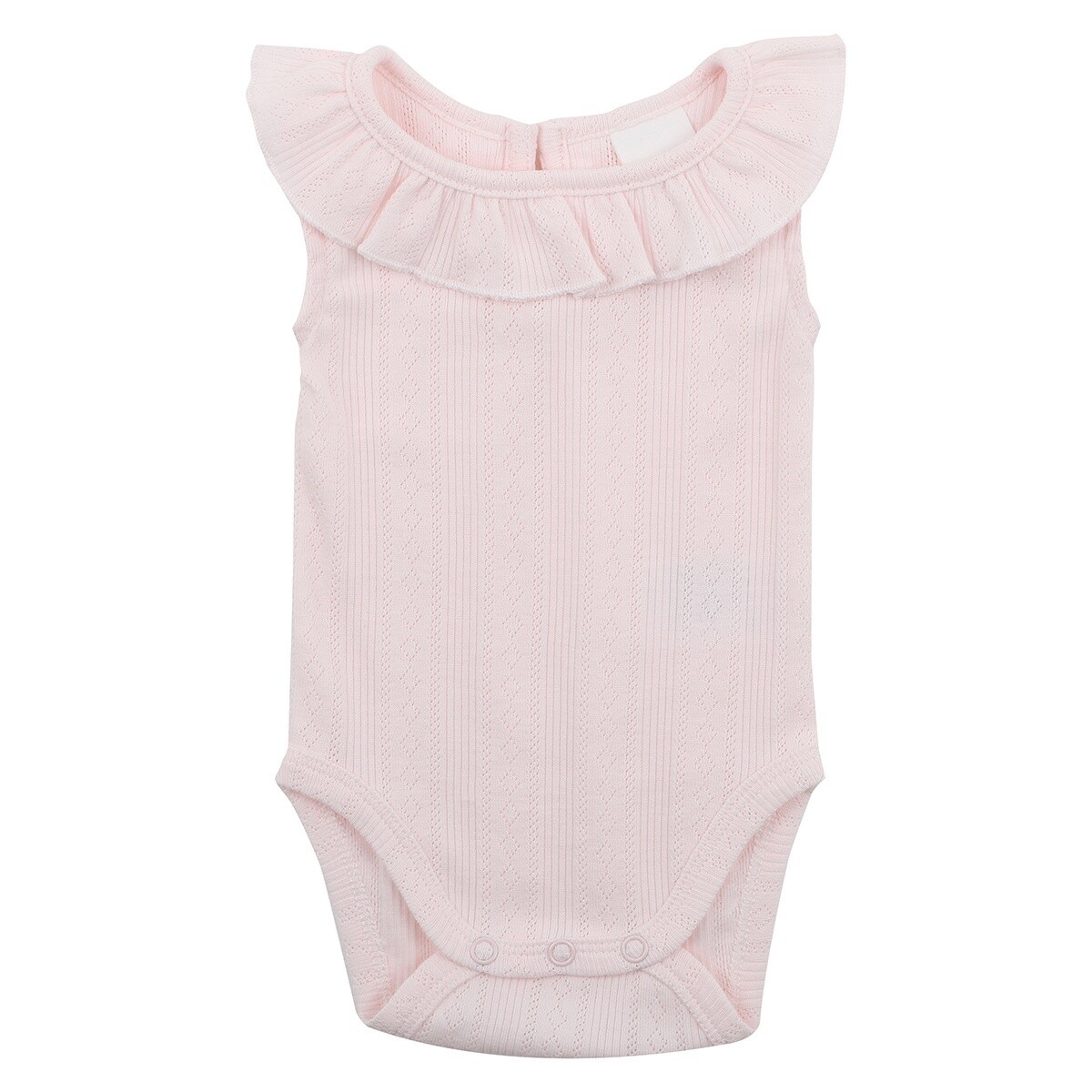 Pointelle Sleeveless Bodysuit, Colour: Pink, Size: 0000