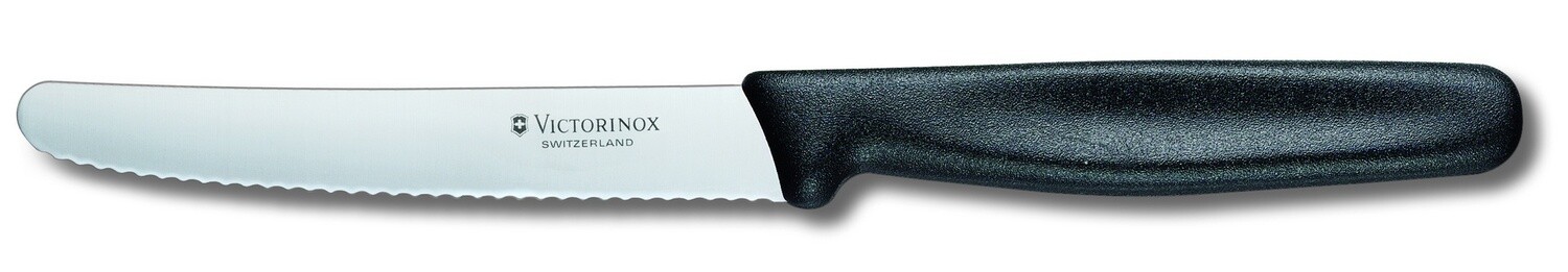 Steak &amp; Tomato Knife Round Tip - 11cm Black