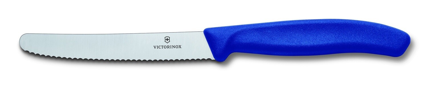 Steak &amp; Tomato Knife Round Tip - Blue