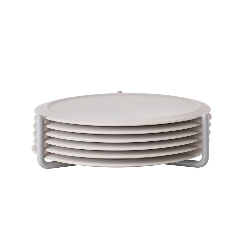 Singles Coaster w/Holder - Grey