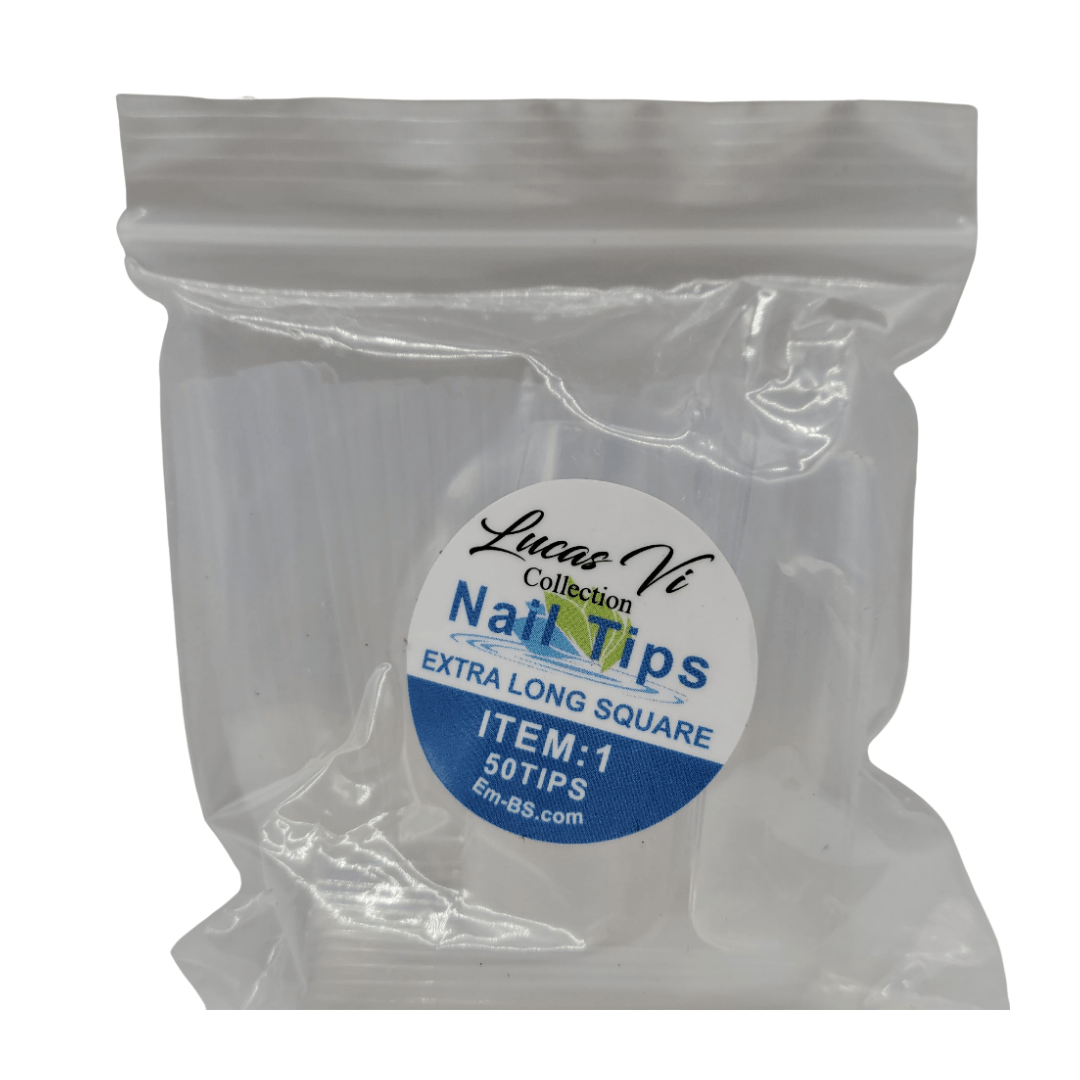 Lucas Vi Soft Gel Extension Clear Tips - Extra Long Square #1