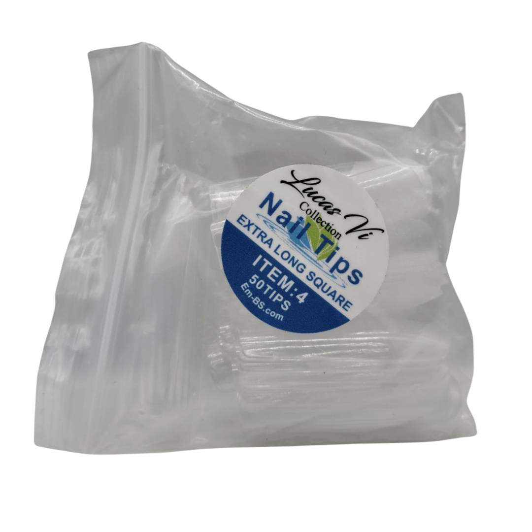 Lucas Vi Soft Gel Extension Clear Tips - Extra Long Square #4
