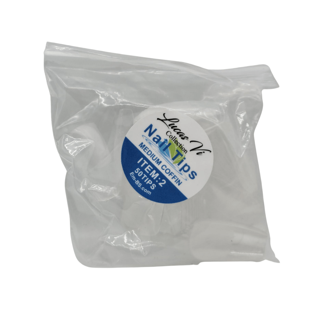 Lucas Vi Soft Gel Extension Clear Tips - Medium Coffin #2