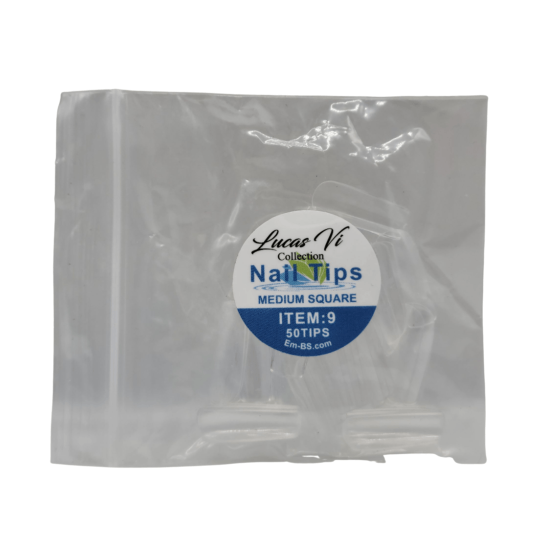 Lucas Vi Soft Gel Extension Clear Tips - Medium Square #9