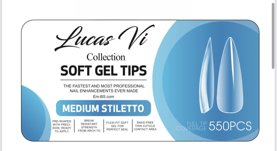 Medium Stiletto - Soft Gel Extension - Lucas Vi Collection