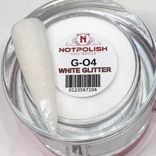 NOTPOLISH 2 in 1 - G04 White Glitter - Heavenly Glow Powder