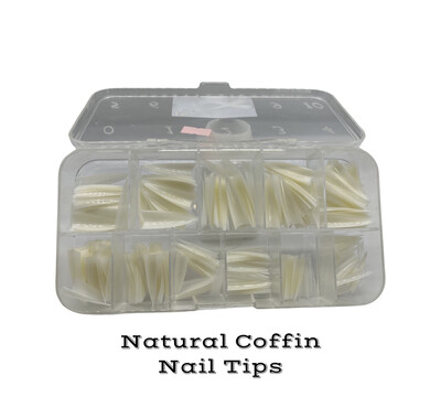 Coffin Nail Tip Box - Natural 500ct