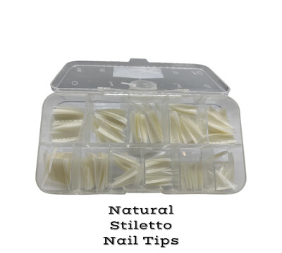 U.S.N Stiletto Nail Premade Natural Tip Box - 500ct
