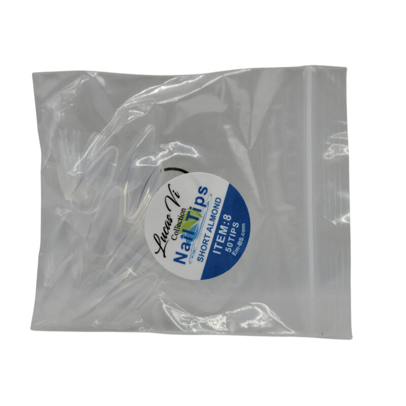 Lucas Vi Soft Gel Extension Clear Tips - Short Almond #8