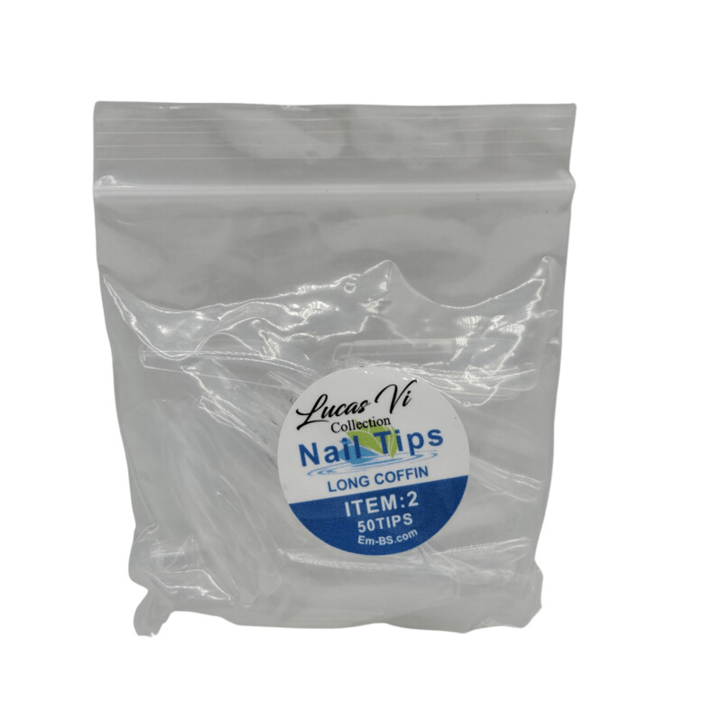 Lucas Vi Soft Gel Extension Clear Tips - Long Coffin #2