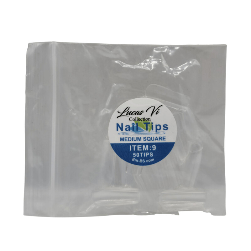 Lucas Vi Soft Gel Extension Clear Tips - Medium Square #9