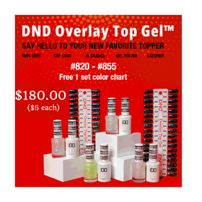 DND Overlay Top Gel FULL COLLECTION - 36 Colors