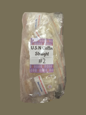 #2 - U.S.N Coffin Straight Nail Tip - BIG BAG 100pcs