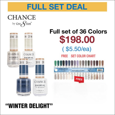 Chance Matching Color Gel & Nail Lacquer 0.5oz - 36 Colors - Winter Delight Collection - FREE COLOR CHART - $5.50 each