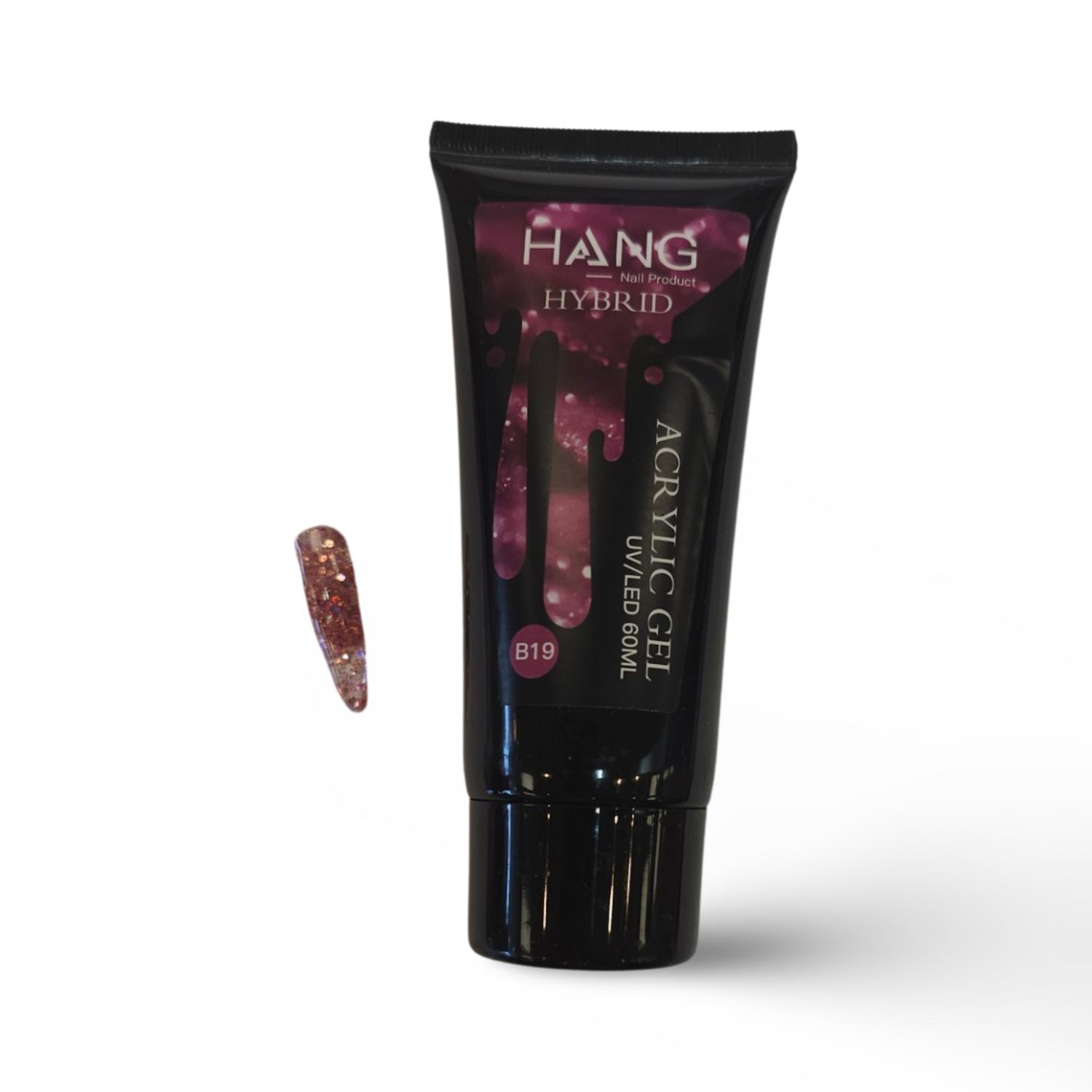 HANG Hybrid Acrylic UV/LED Polygel - B19 Pink Sparkle