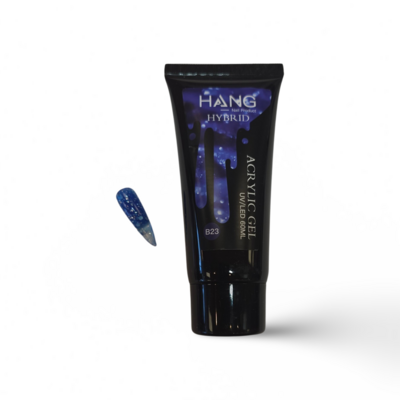 HANG Hybrid Acrylic UV/LED Polygel - B23 Blue Sparkle
