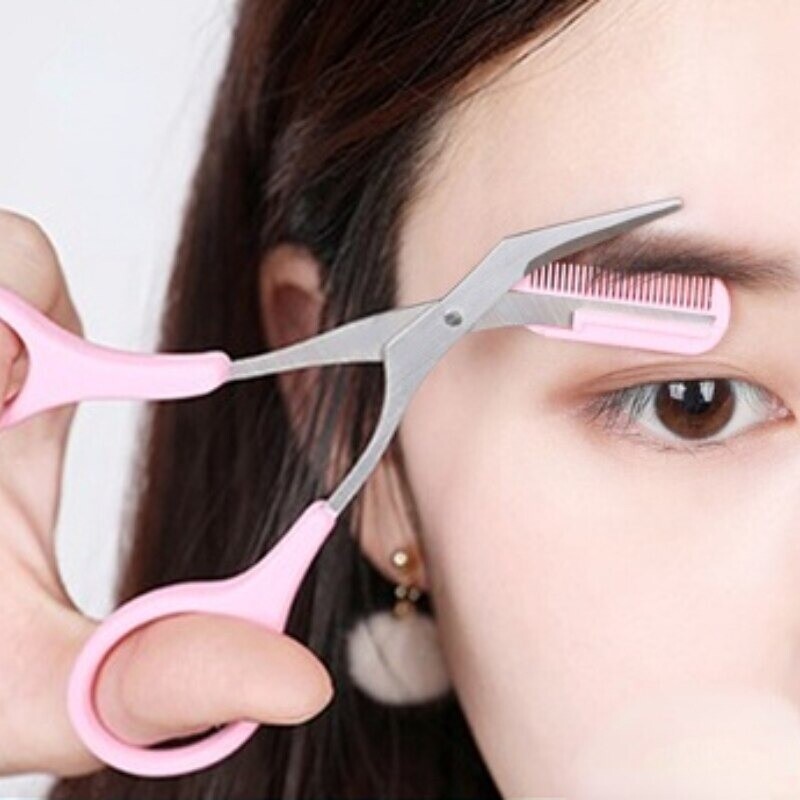 Eyebrow Trimmer Scissors with Comb