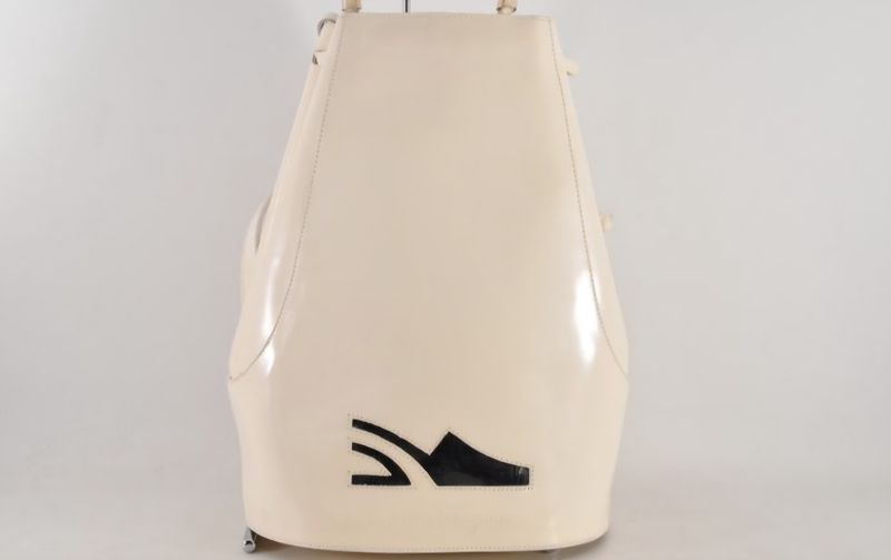 Salvatore Ferragamo Cream patent leather backpack