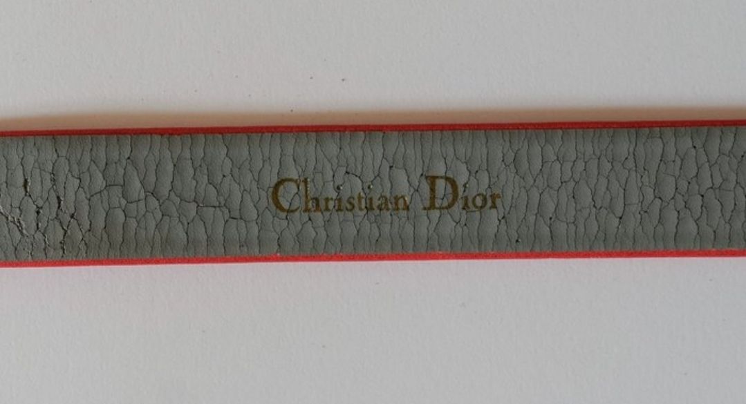 Christian Dior Red Rhinestone Buckle Belt – Size 70