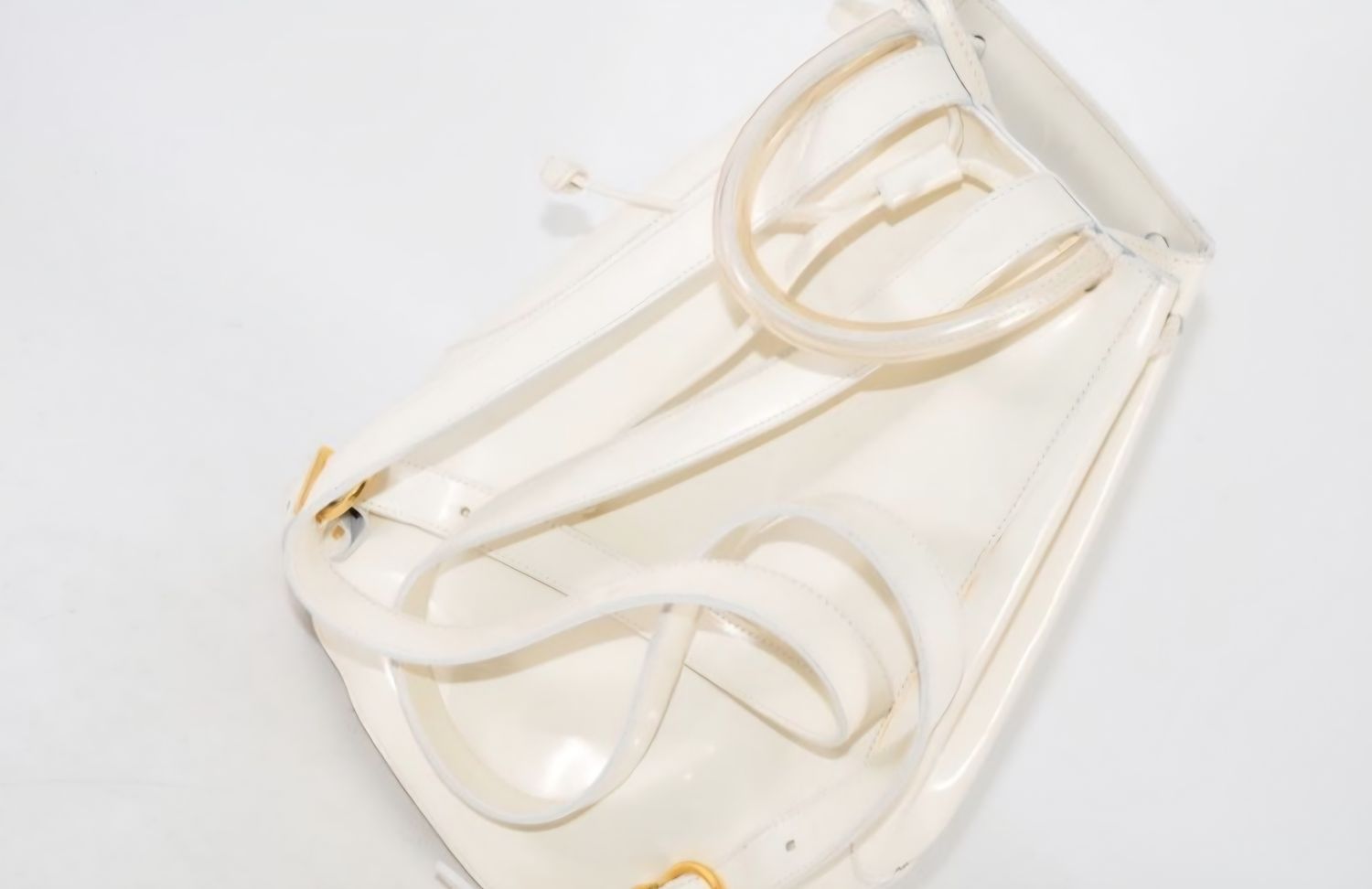 Salvatore Ferragamo Cream patent leather backpack