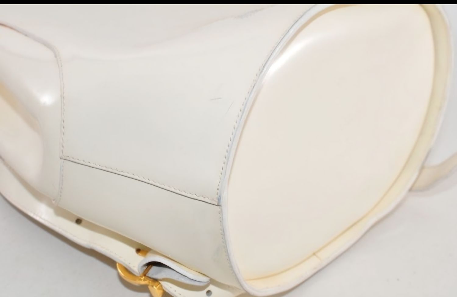 Salvatore Ferragamo Cream patent leather backpack