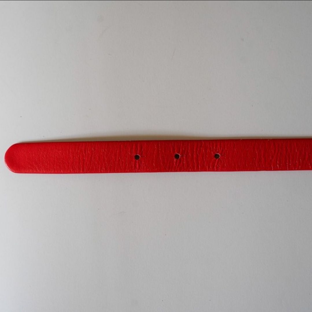 Christian Dior Red Rhinestone Buckle Belt – Size 70