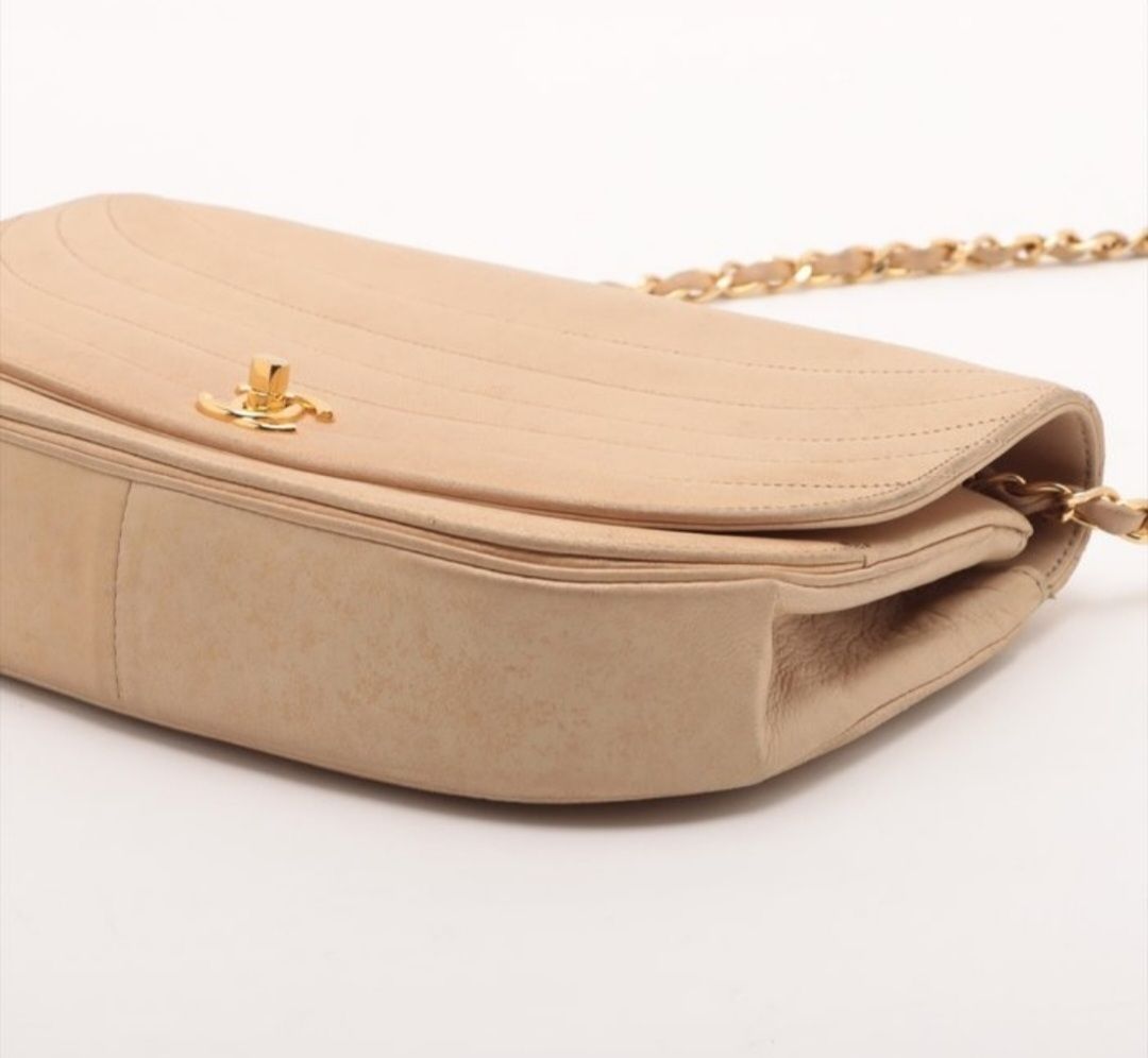 Chanel Beige Timeless Half Moon Shoulder Bag
