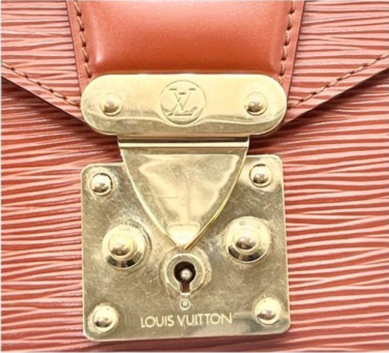 Louis Vuitton Serie Dragonne Cognac brown Epi Leather Clutch Bag