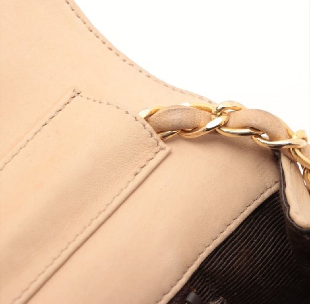 Chanel Beige Timeless Half Moon Shoulder Bag