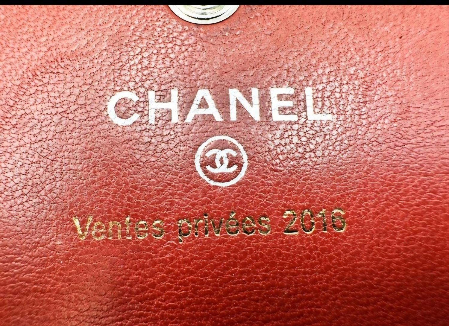 Chanel Red lambskin leather long wallet 