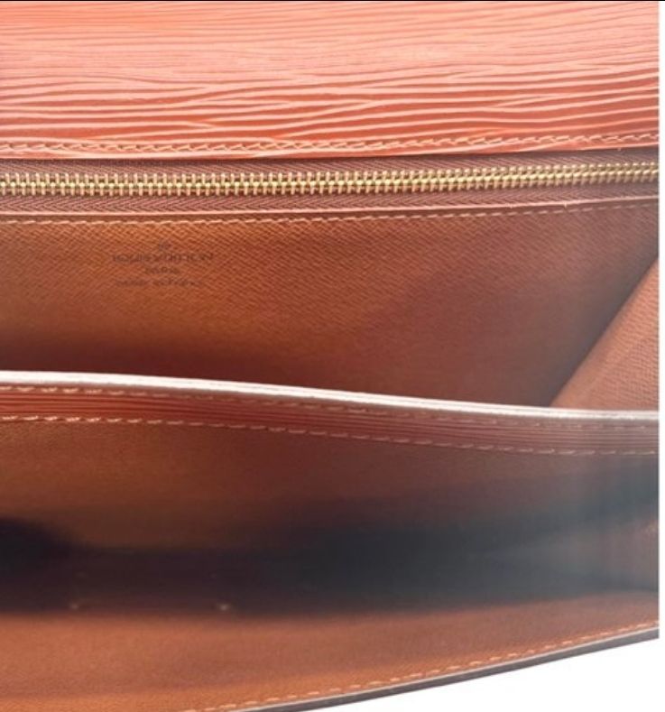 Louis Vuitton Serie Dragonne Cognac brown Epi Leather Clutch Bag