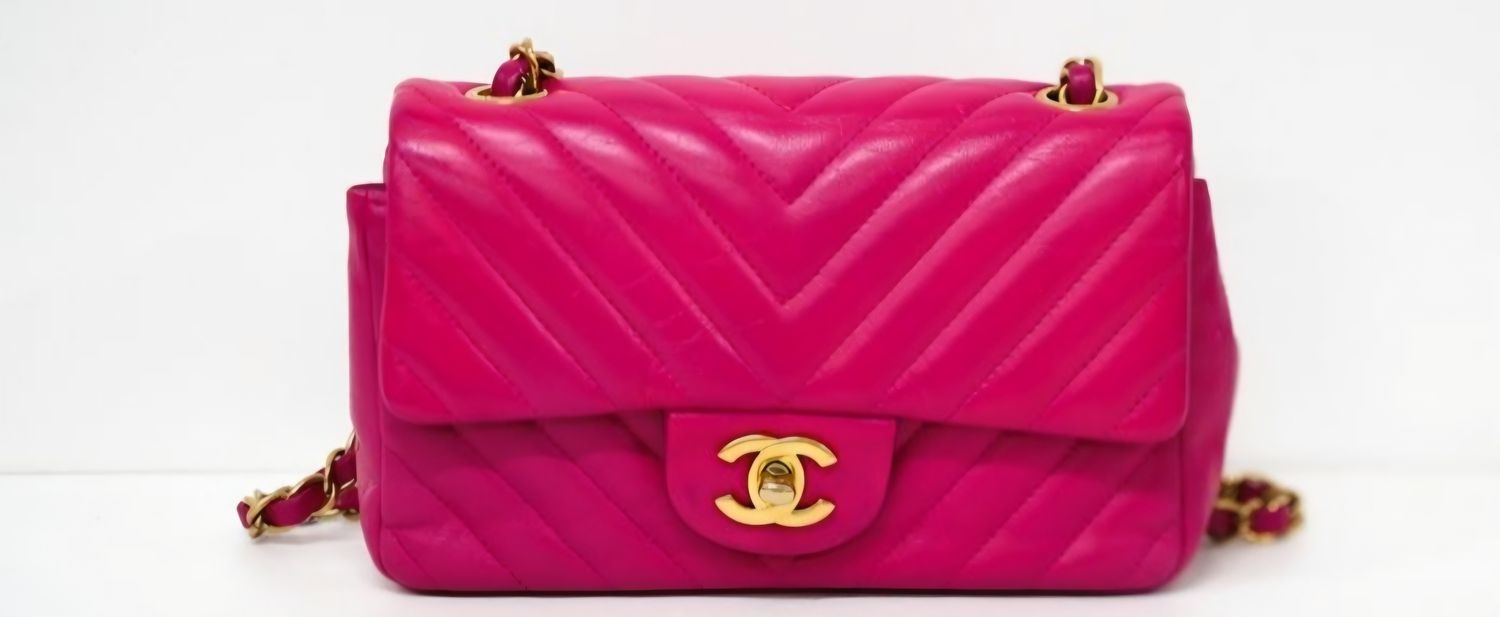 Chanel Pink Lambskin leather mini Single Flap Bag