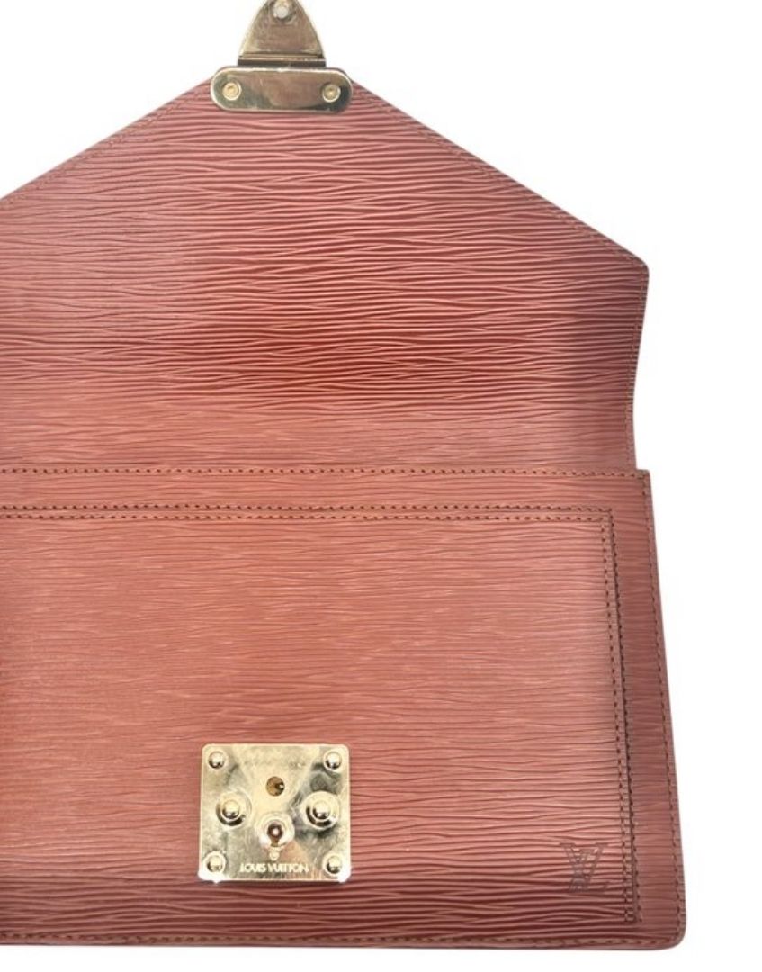 Louis Vuitton Serie Dragonne Cognac brown Epi Leather Clutch Bag