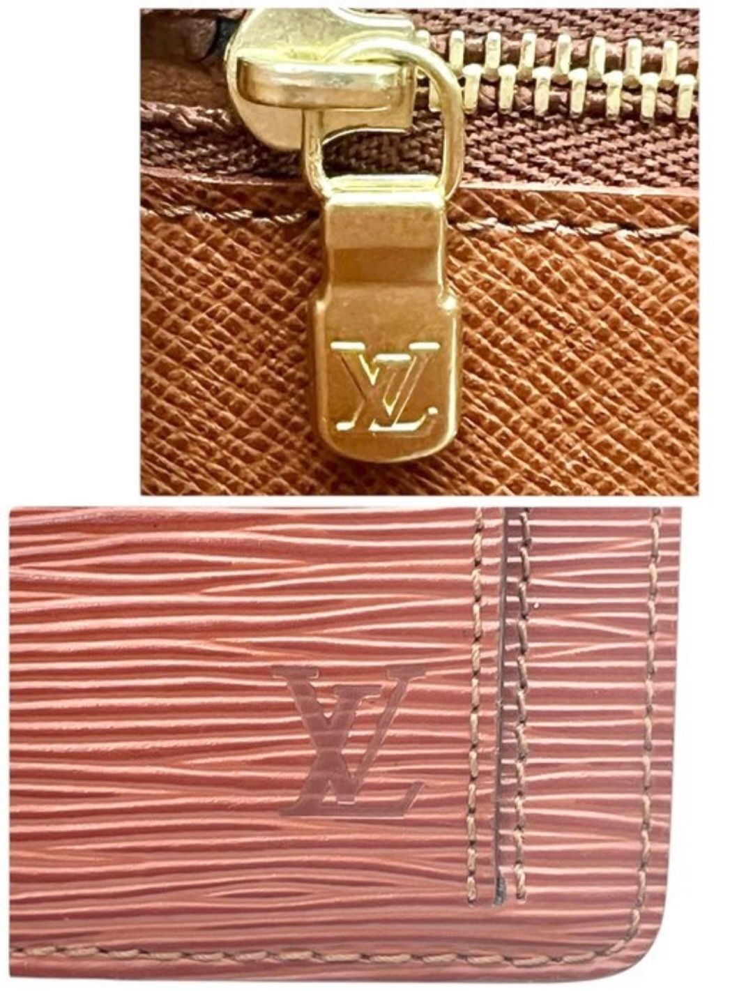 Louis Vuitton Serie Dragonne Cognac brown Epi Leather Clutch Bag