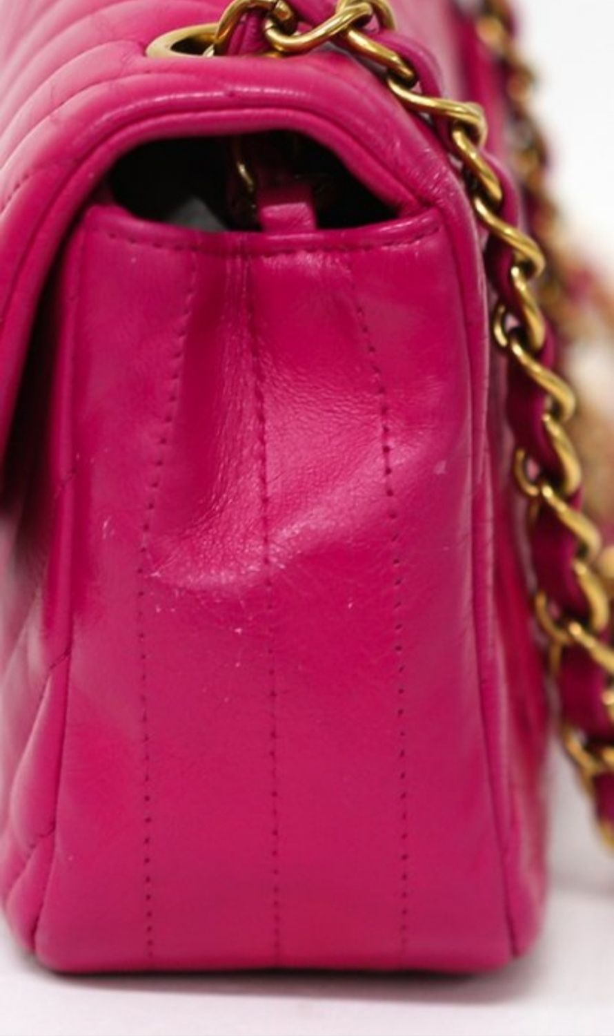Chanel Pink Lambskin leather mini Single Flap Bag