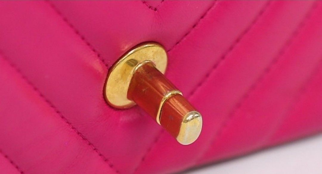 Chanel Pink Lambskin leather mini Single Flap Bag