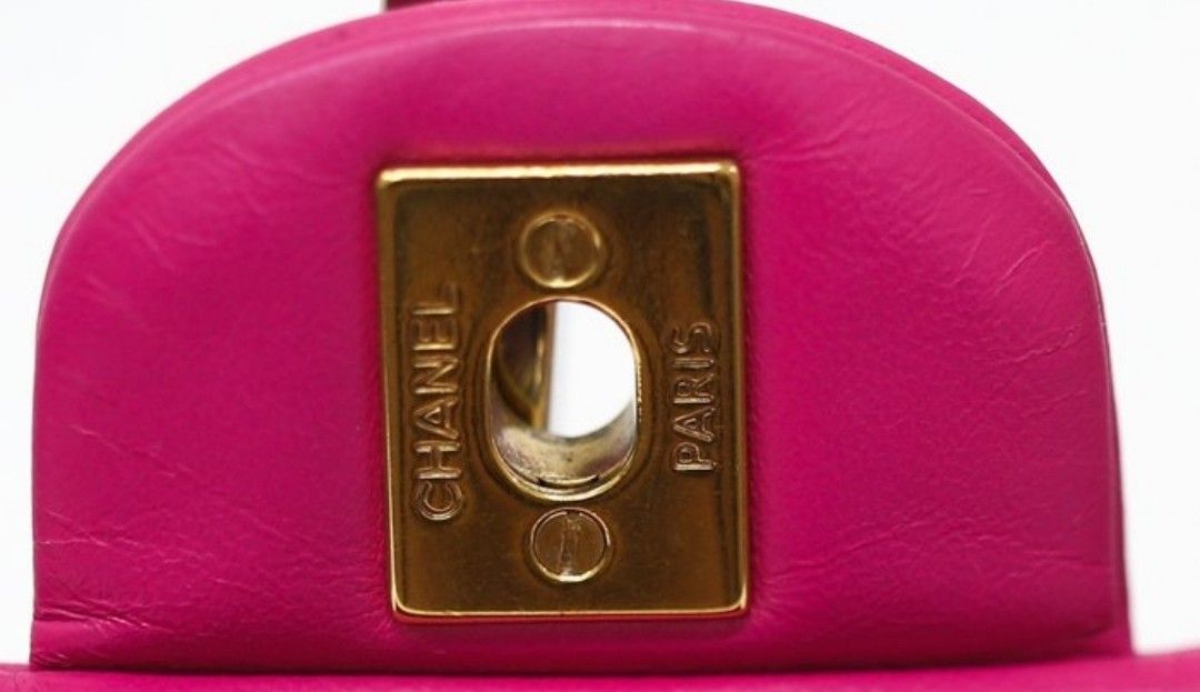 Chanel Pink Lambskin leather mini Single Flap Bag
