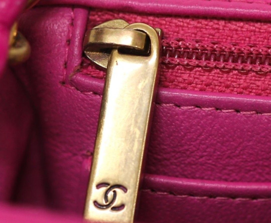 Chanel Pink Lambskin leather mini Single Flap Bag