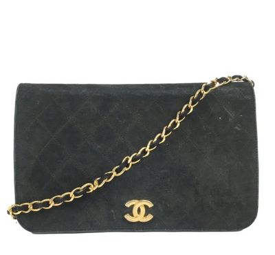Chanel Black Suede Shoulder Bag