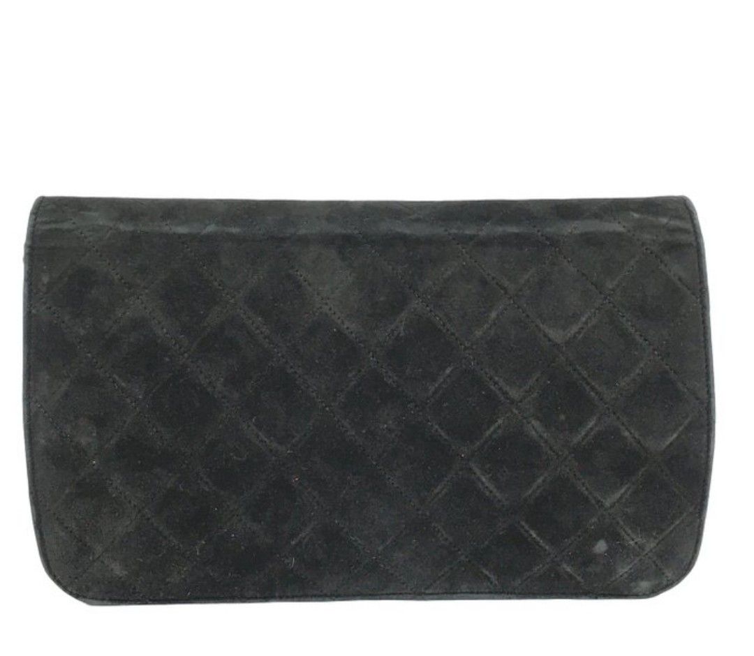 Chanel Black Suede Shoulder Bag