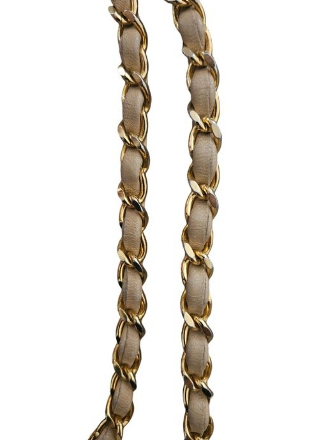 Chanel Beige Matelassé Leather Shoulder Bag