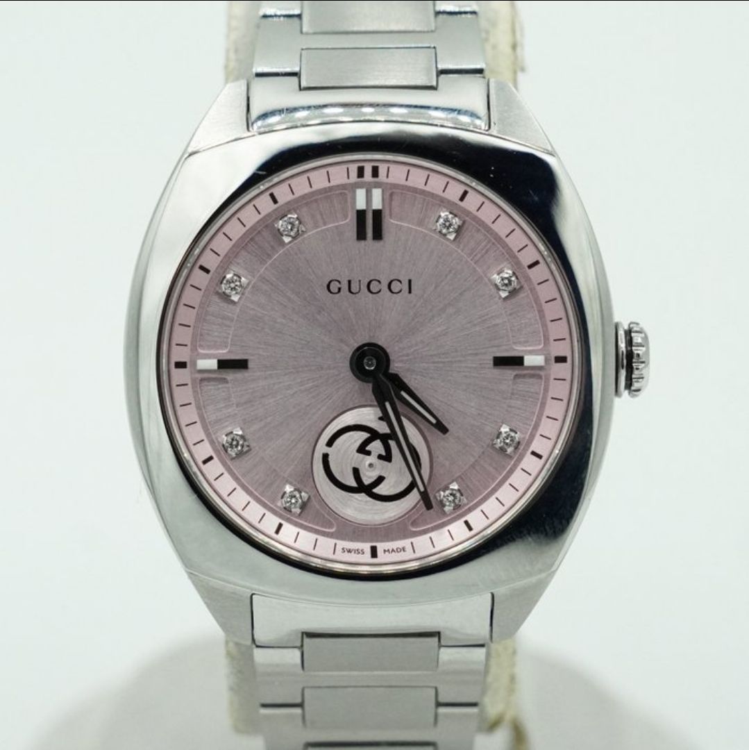 Gucci Pink Interlocking wristwatch YA142511  – Pink Dial with Diamonds