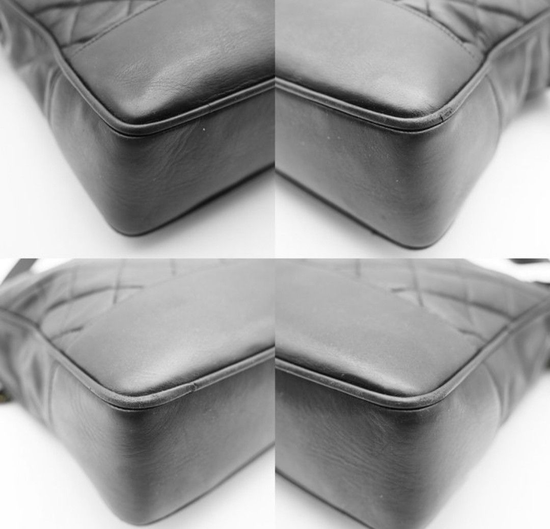 Chanel Black lambskin leather Matelassé Chain Tote Bag